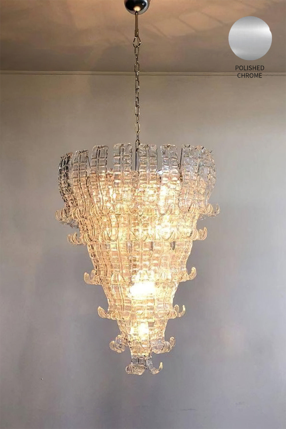 Grand Art Felci Leaf Glass Chandelier - view 13 | vexalamps