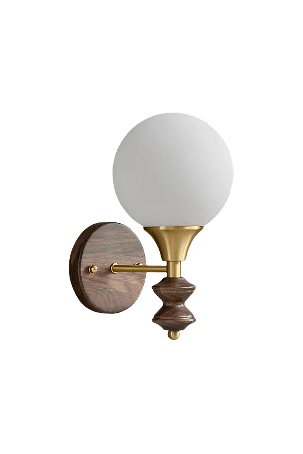 Vintage Globe Walnut Wood Wall Lamp - view 13 | vexalamps
