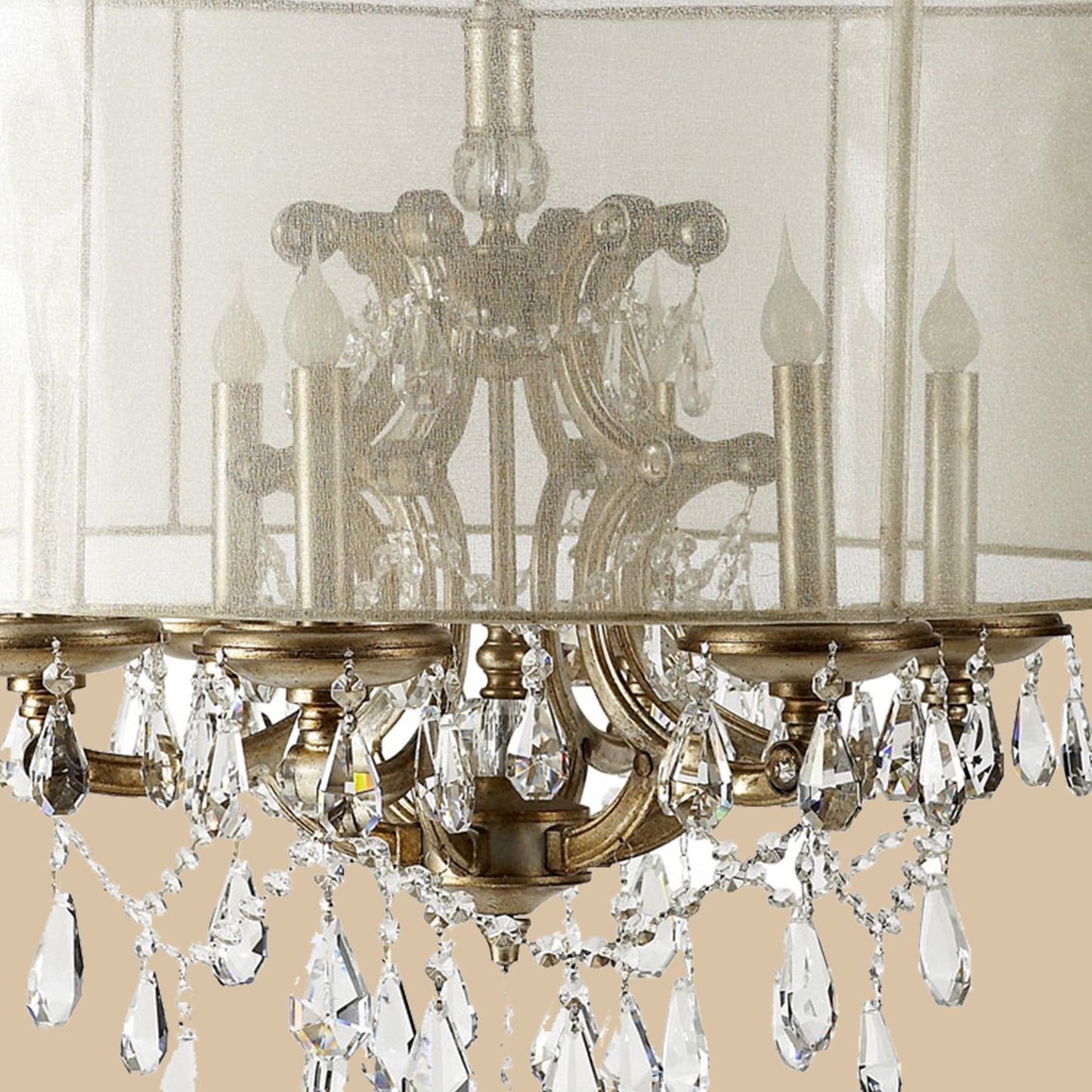 Crystal Drum Shade Chandelier