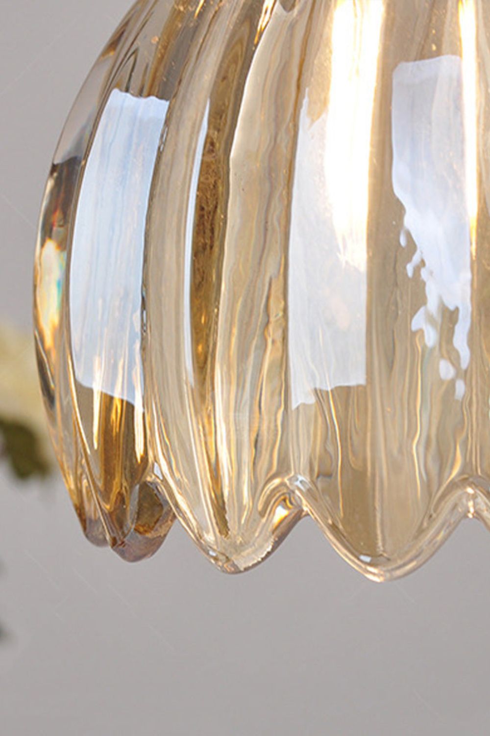 Antique Petal Shape Glass Pendant - view 13 | vexalamps