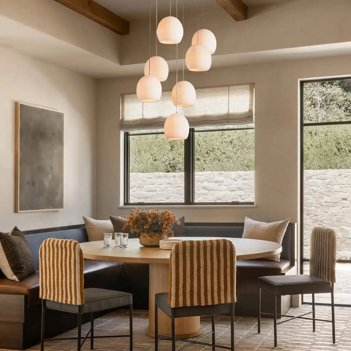 Arican Round Alabaster Chandelier