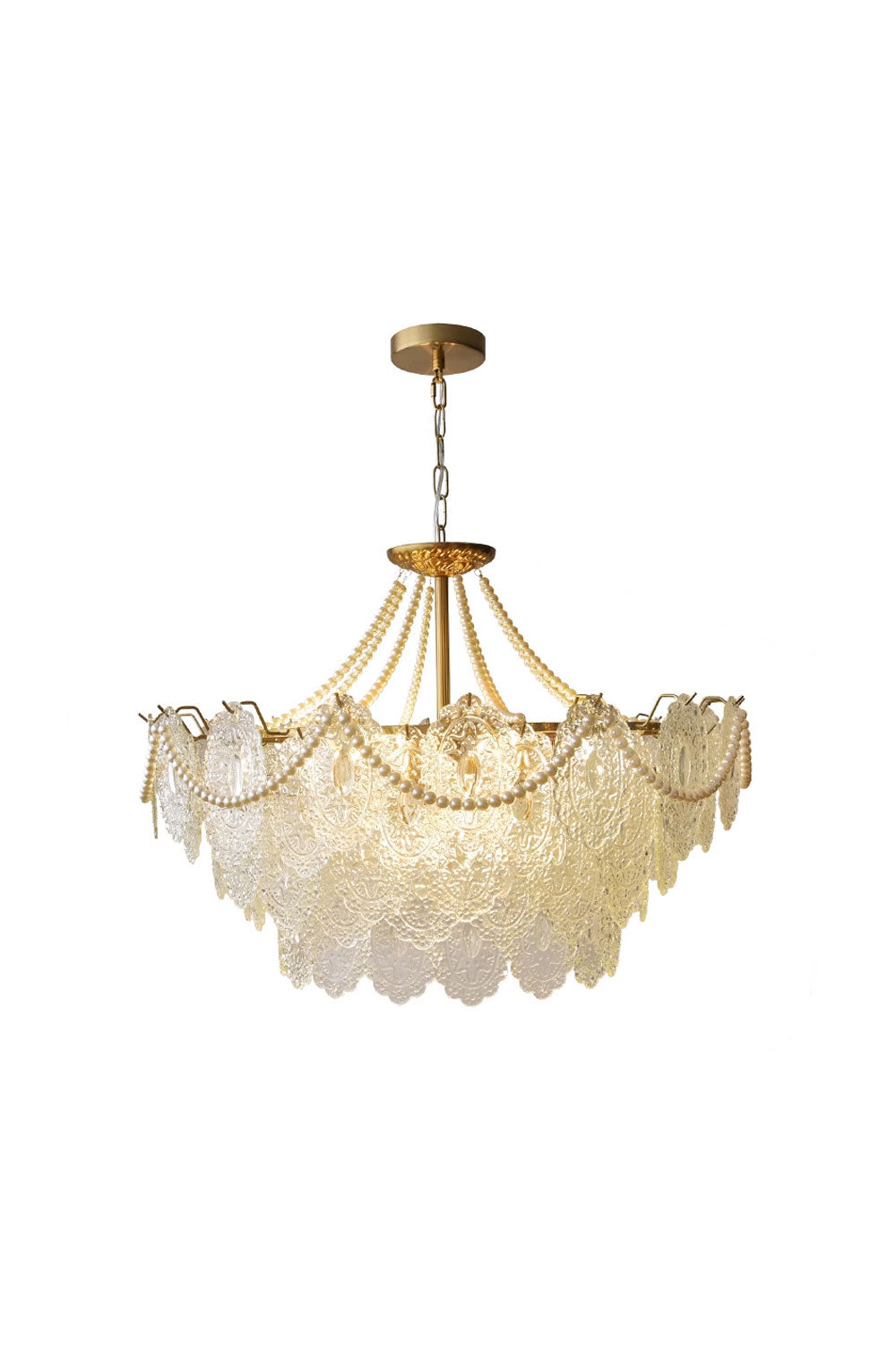 Embossed Pearls Glass Chandelier - vexalamps