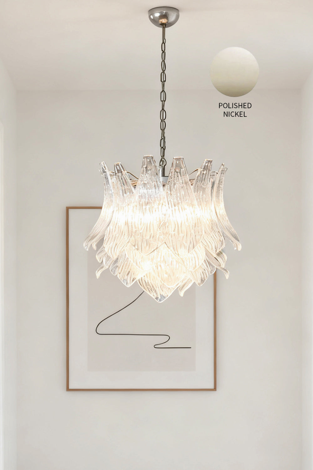 Art Ripple Leaf Glass Chandelier - view 20 | vexalamps