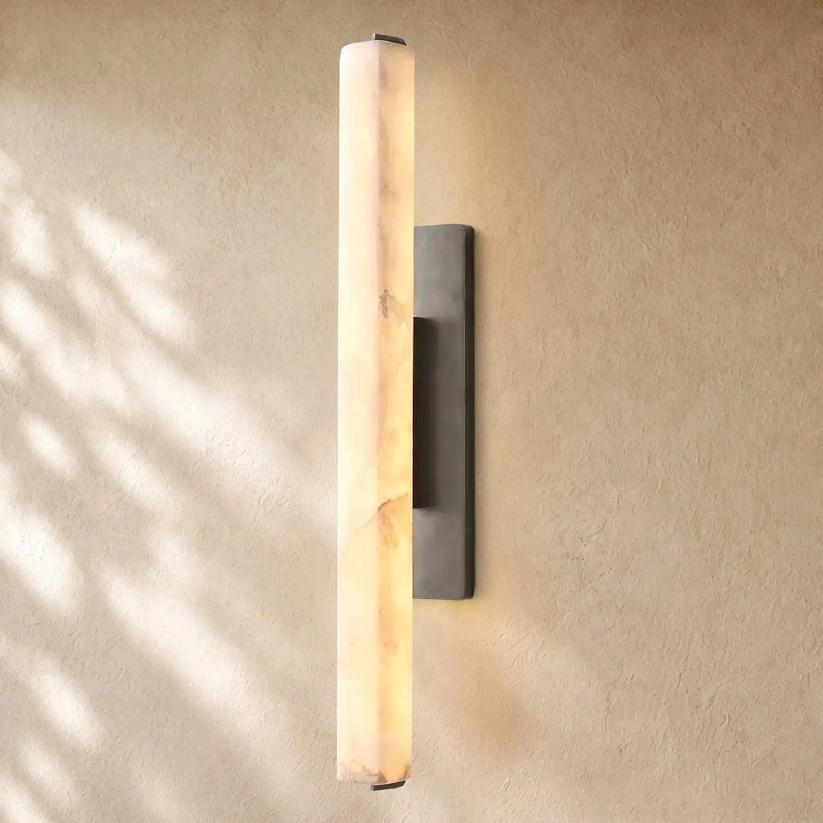 Audubom Alabaster Single Sconce - 25’’ / Bronze