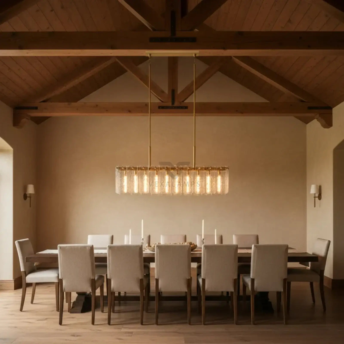 Calametta Glass Rectangular Chandelier