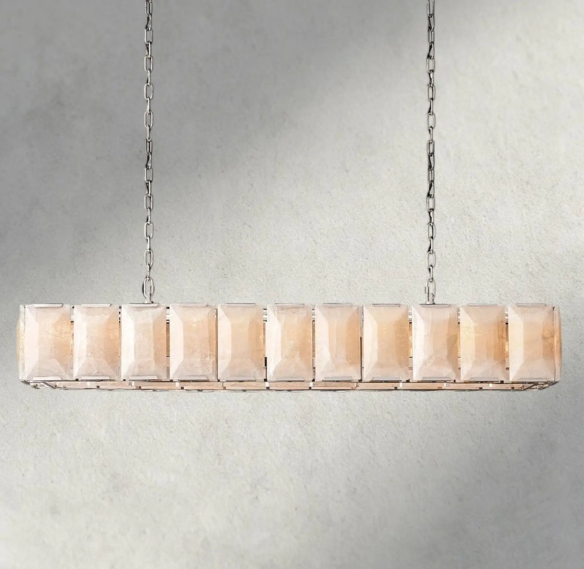 Hartley Alabaster Rectangular Chandelier 42’’ 54’’ 62’’ 74’’ - 74’’ / Nickle - chandelier