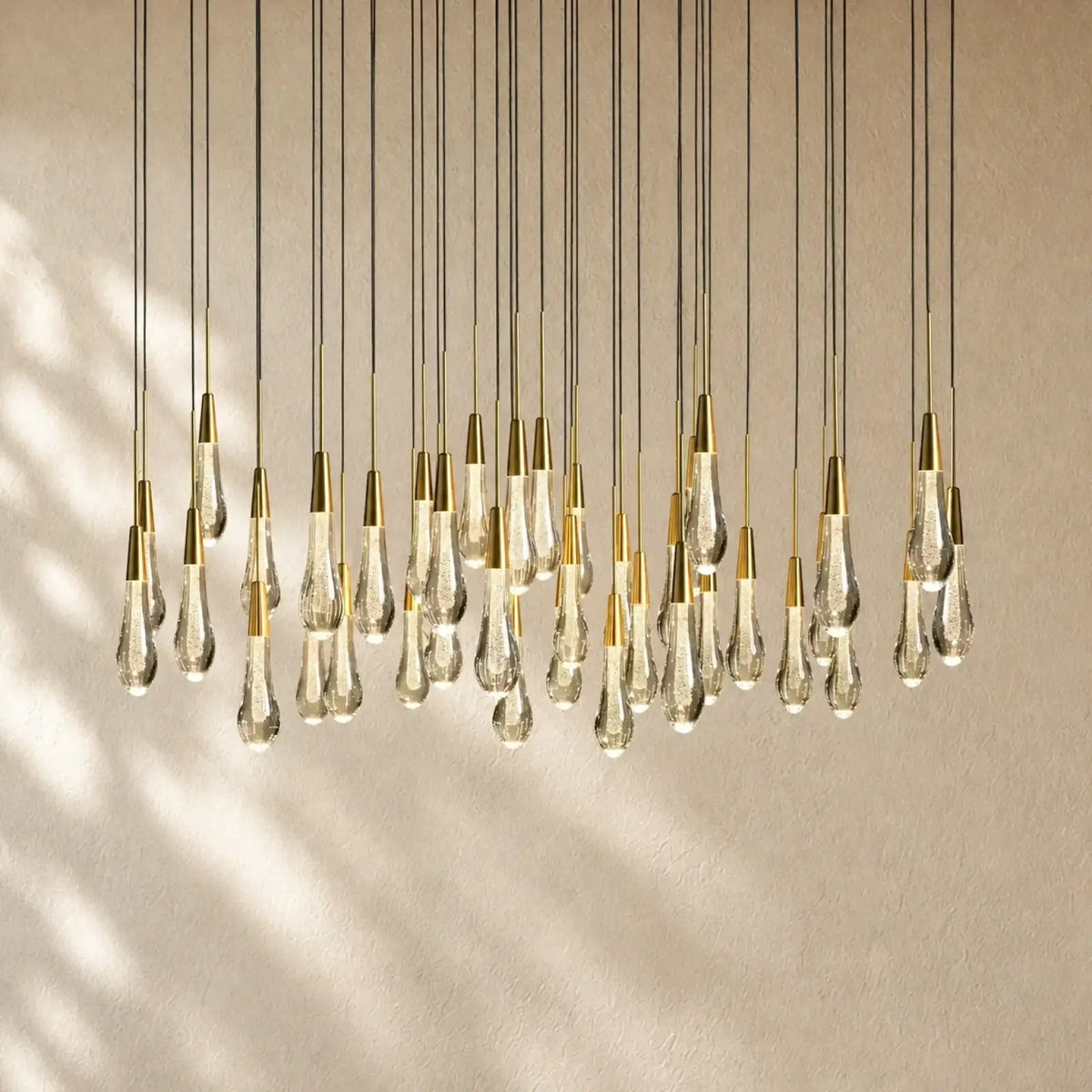 Soltairan Round Chandelier 17’’ 24’’ 36’’ 48’’ 58’’ - 39-Light 48’’ / Brass