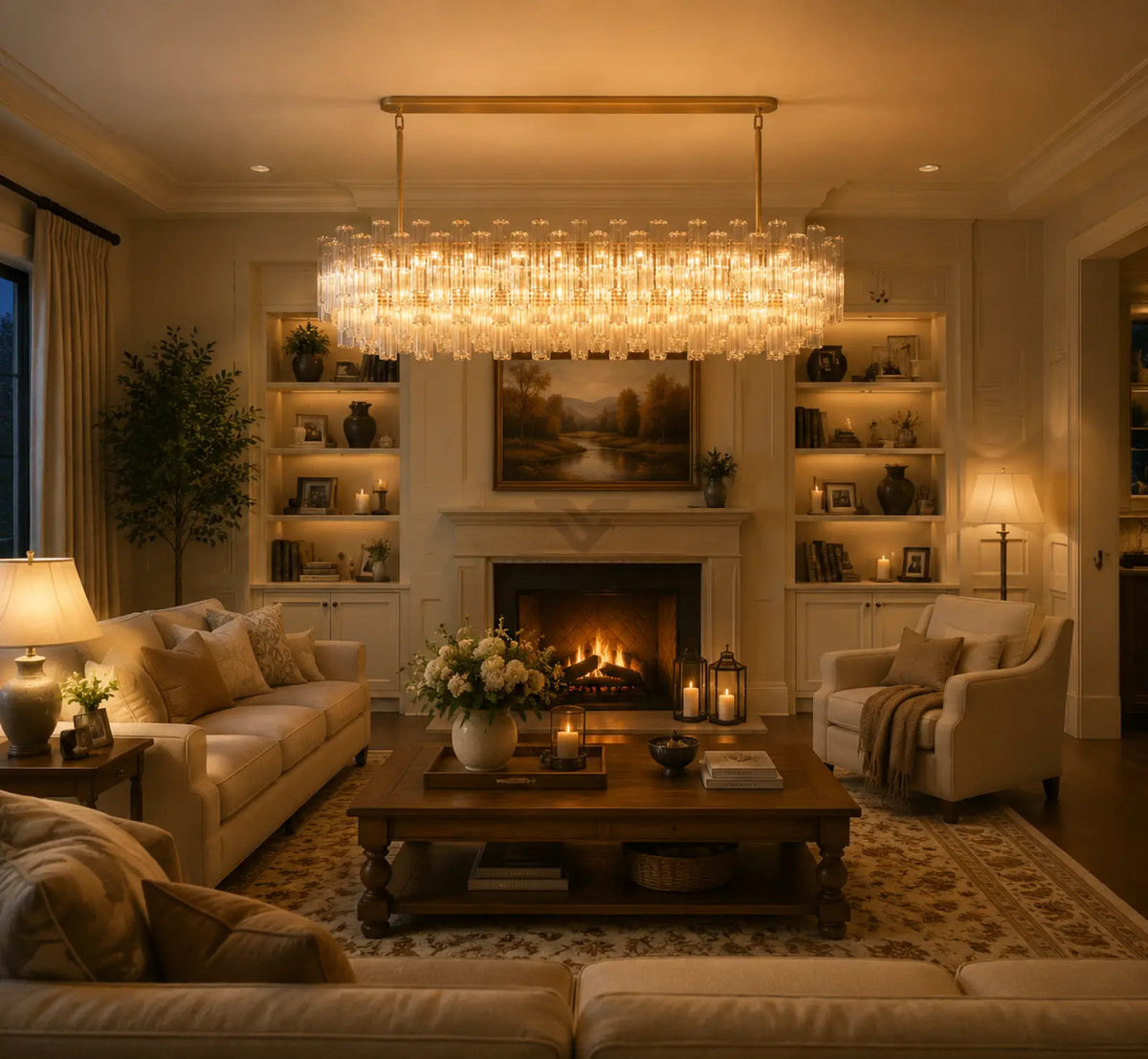Tronchy Glass Linear Chandelier