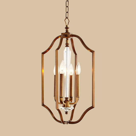 Lennox 4-Light Brass Lantern Chandelier
