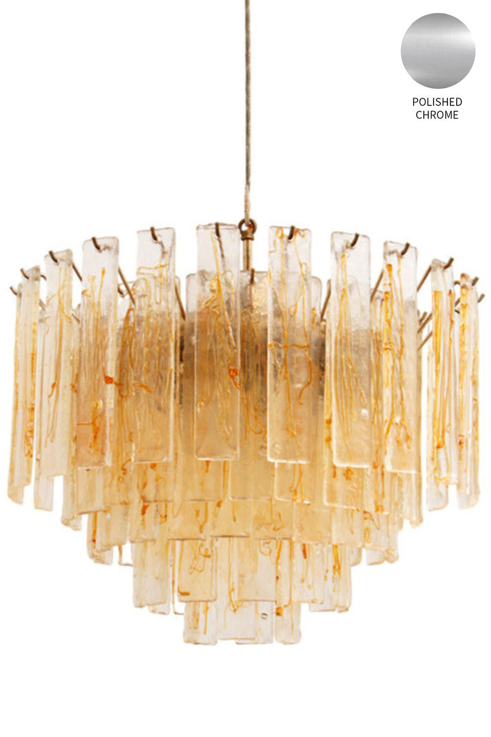 Amber Art Glass Tiered Chandelier - view 24 | vexalamps