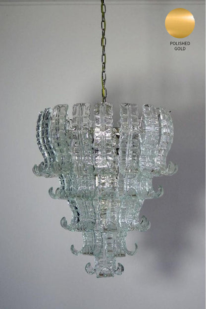 1970s Felci-Style Art Glass Tiered Chandelier - view 13 | vexalamps