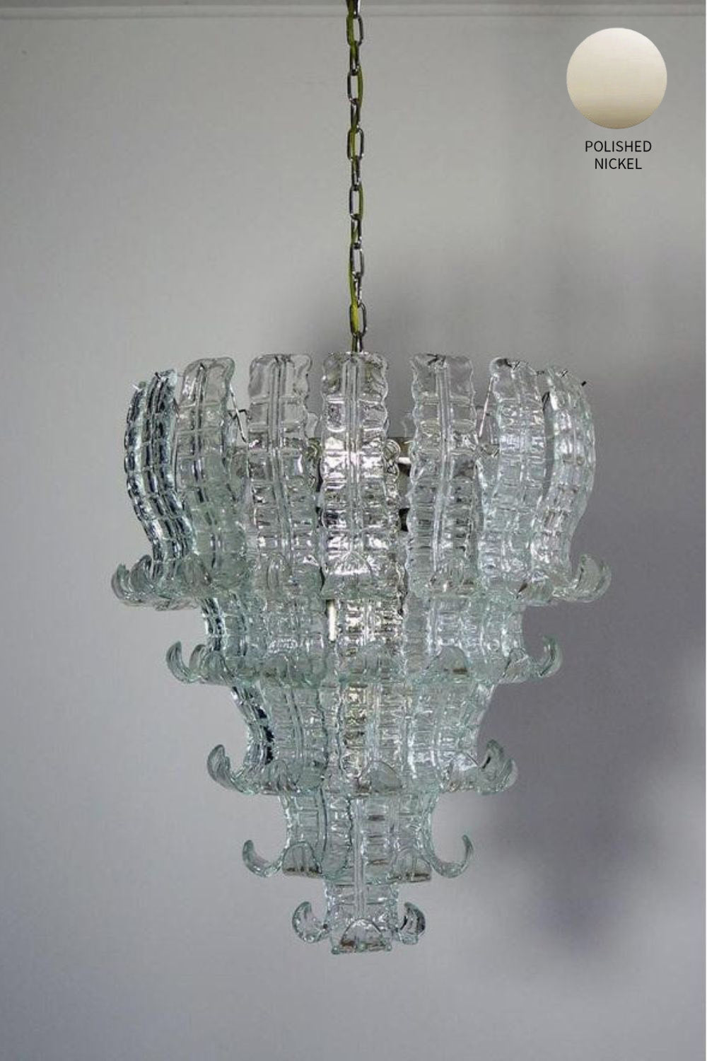 1970s Felci-Style Art Glass Tiered Chandelier - view 12 | vexalamps