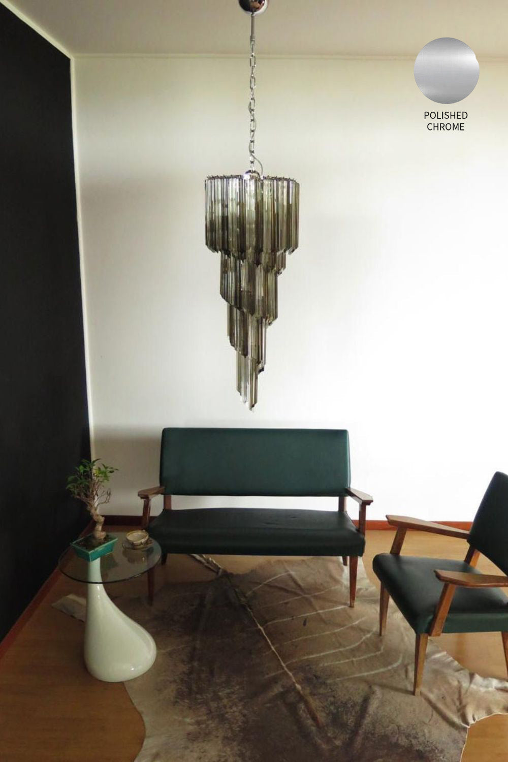 1983 Smoked Glass Prism Chandelier - view 14 | vexalamps