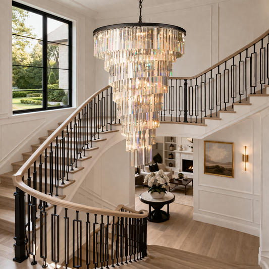Heristal Crystal Chandelier for Foyer, Entry way, Staircase