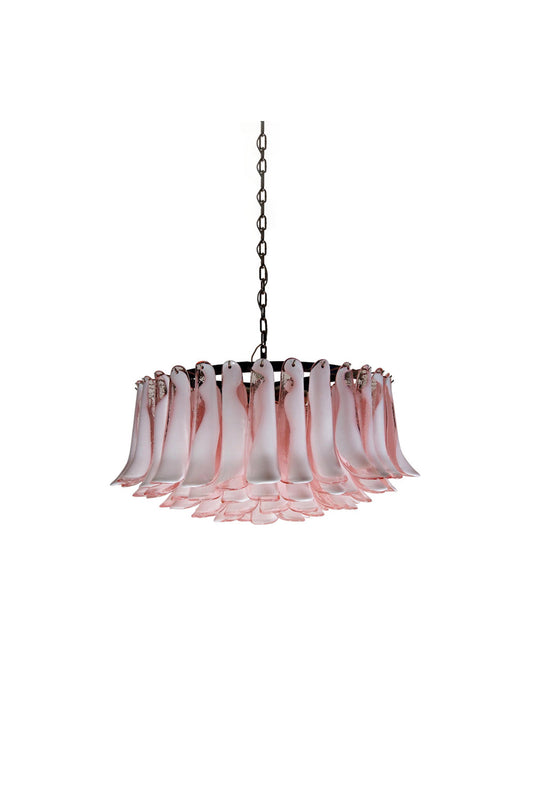 1990s Italian Art Pink Flower Chandelier | vexalamps