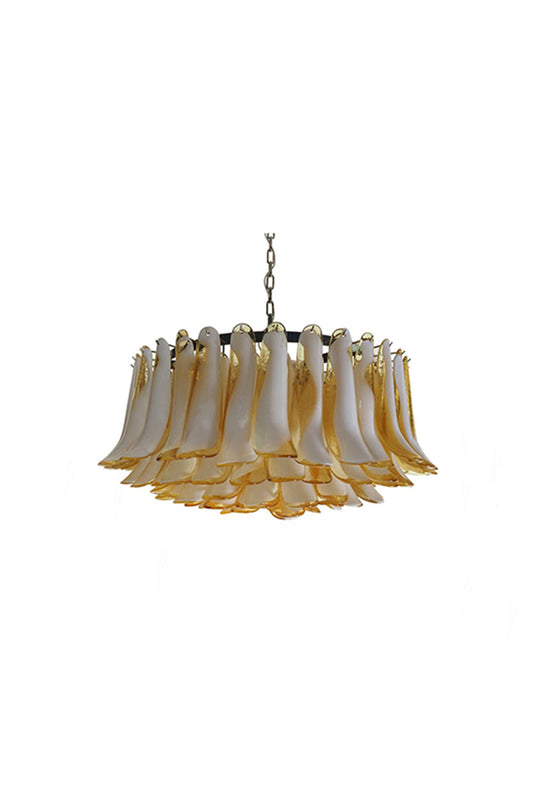 Amber Art Glass Petal Chandelier | vexalamps