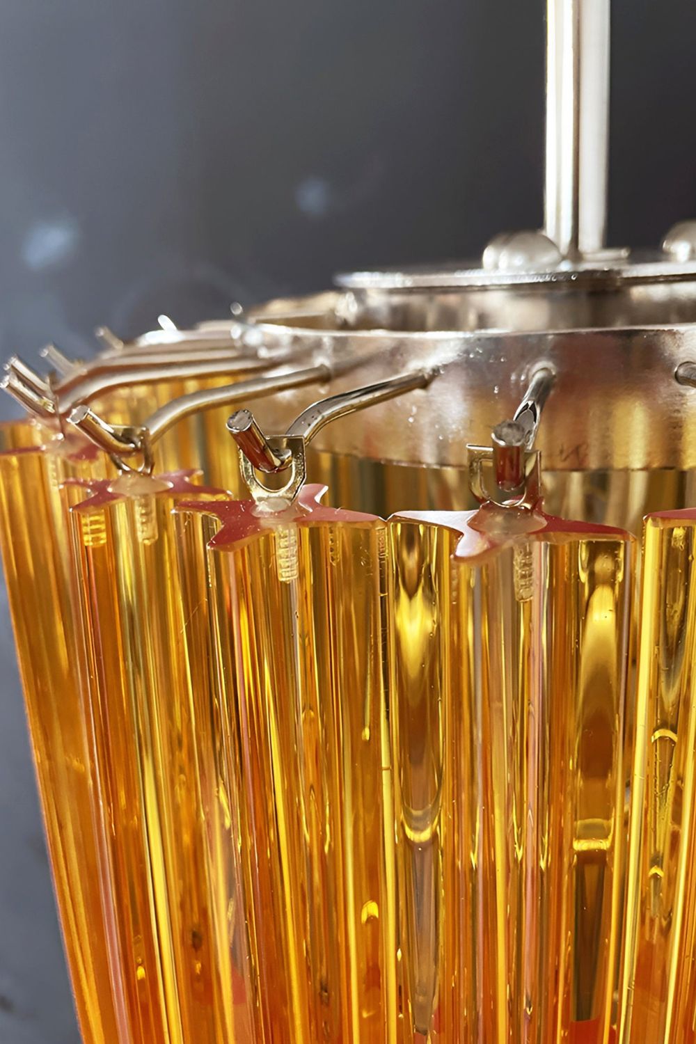 Amber Murano Glass Prism Spiral Chandelier - view 7 | vexalamps