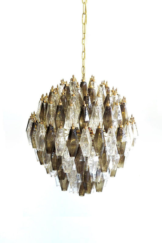Art Poliedri Smoked Globe Chandelier | vexalamps