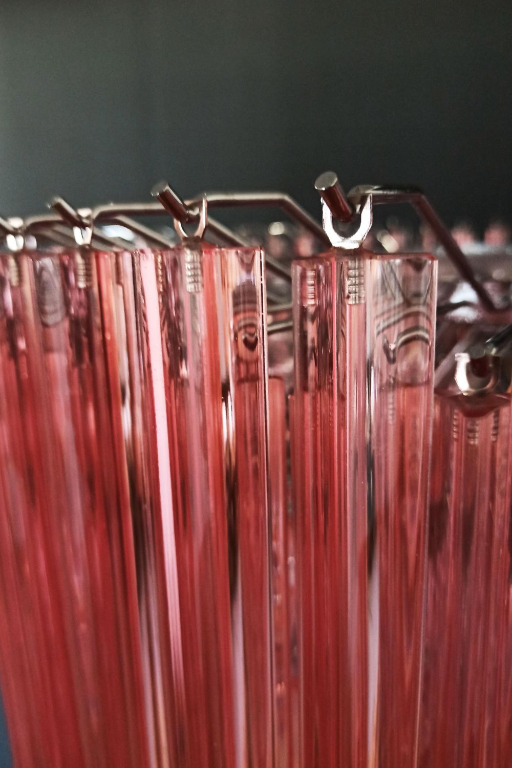 Large pink Art Triedri glass prism chandelier - view 11 | vexalamps