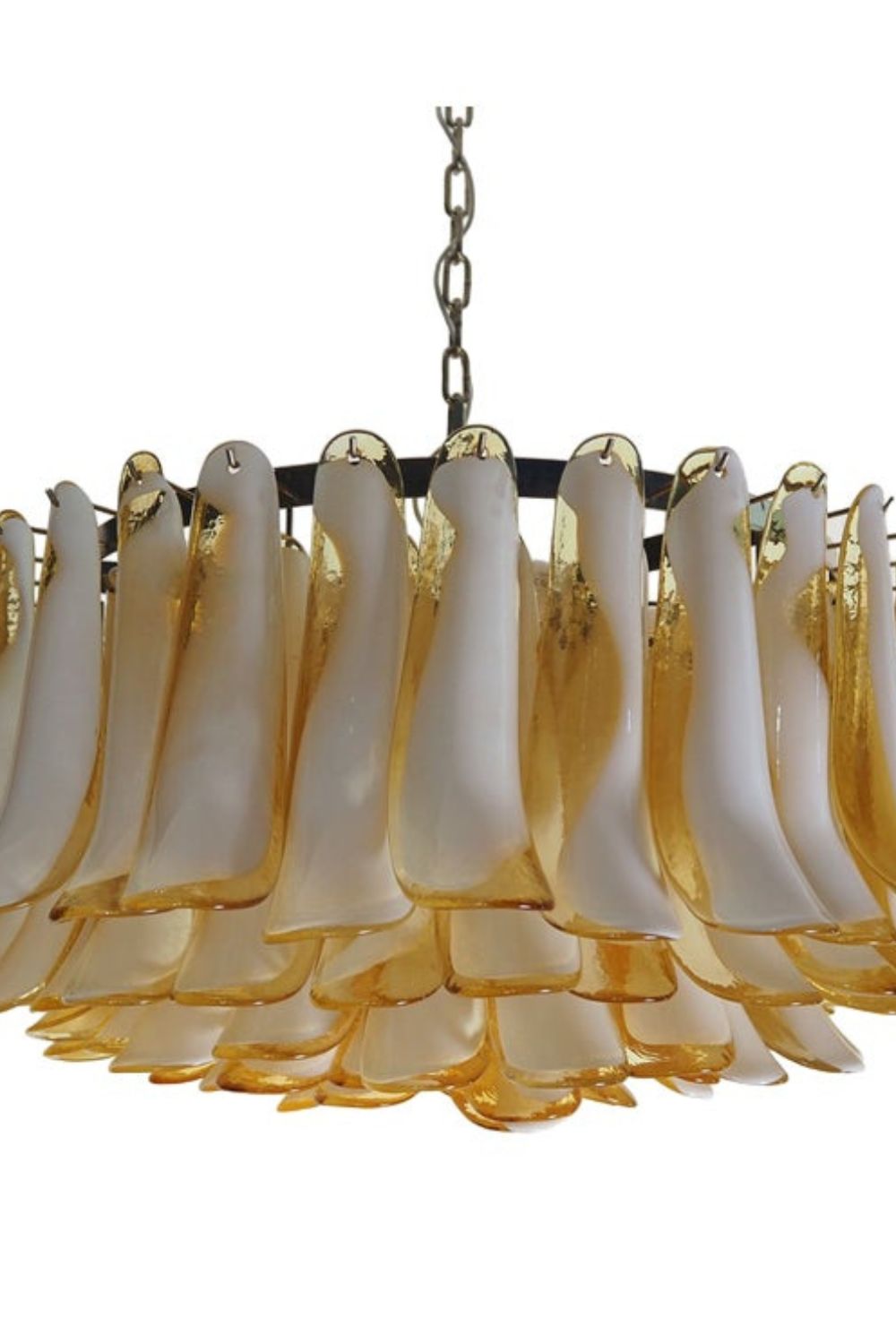 Amber Art Glass Petal Chandelier - view 13 | vexalamps