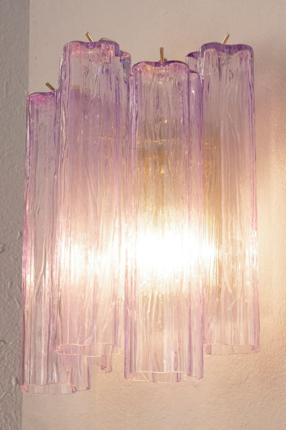 Handcrafted Art Violet Glass Wall Lamp - view 10 | vexalamps