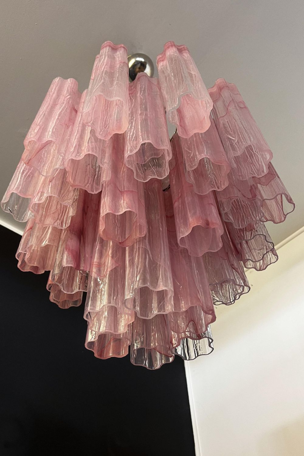 Pink Art Glass Tree Branch Chandelier - view 17 | vexalamps