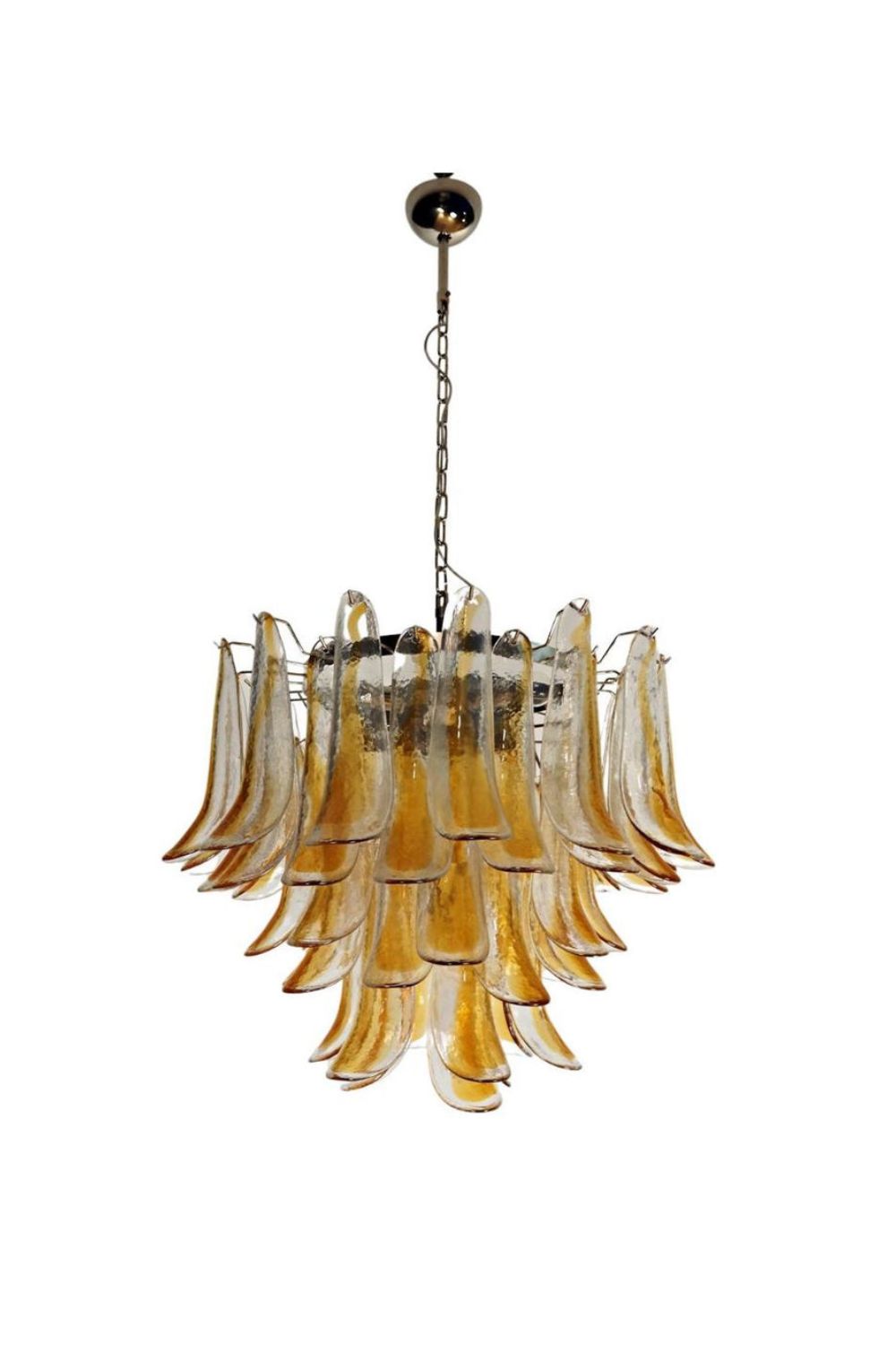 Mazzega Amber Glass Petal Chandelier | vexalamps