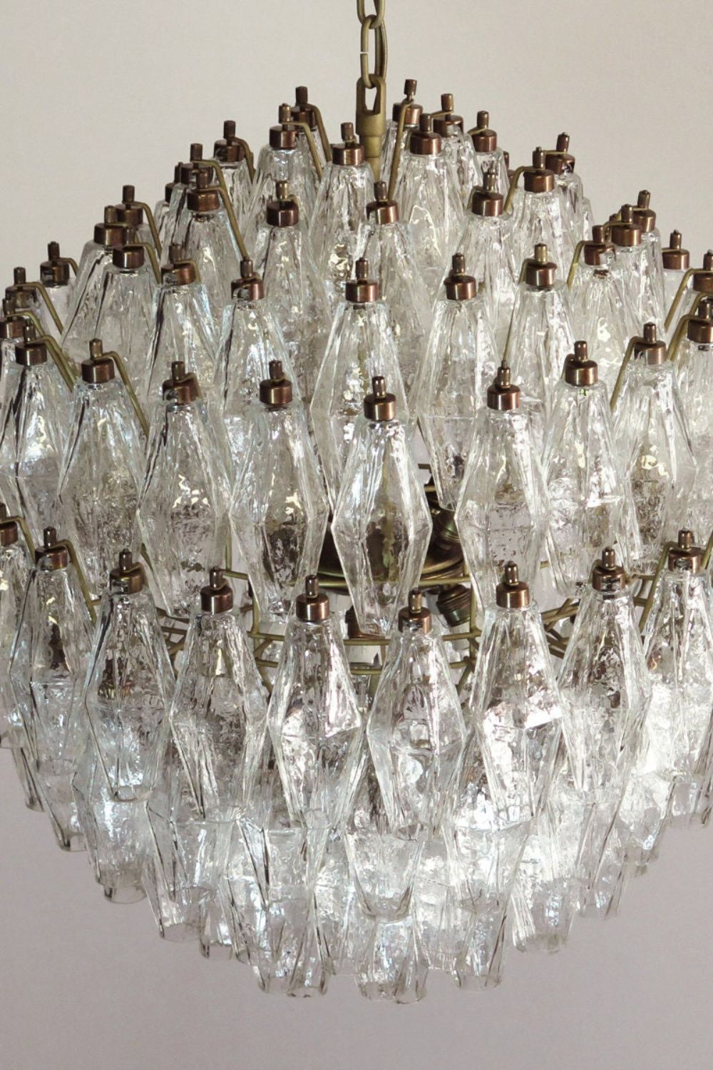 spherical Clear Art Polyhedron Glass Chandelier - view 8 | vexalamps
