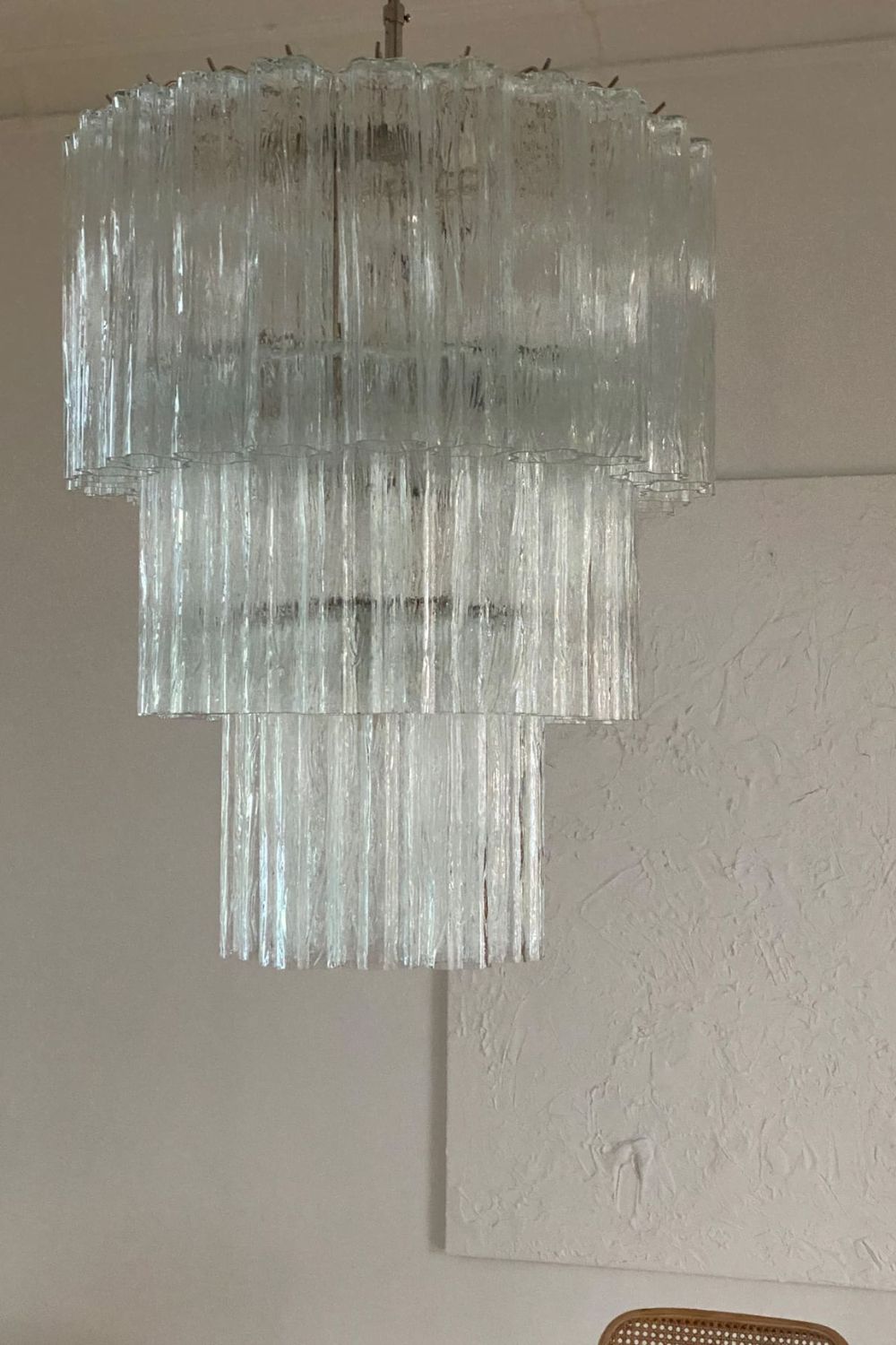 52-Tube Clear Art Glass Chandelier - view 7 | vexalamps