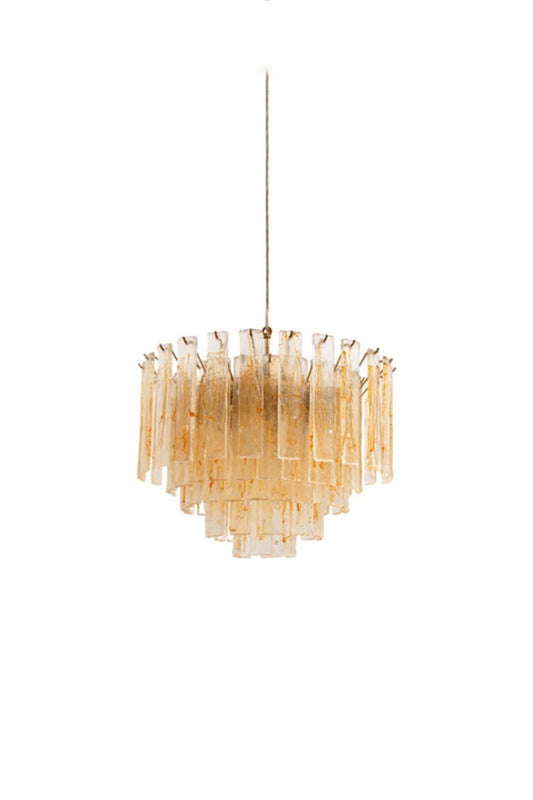 Amber Art Glass Tiered Chandelier | vexalamps