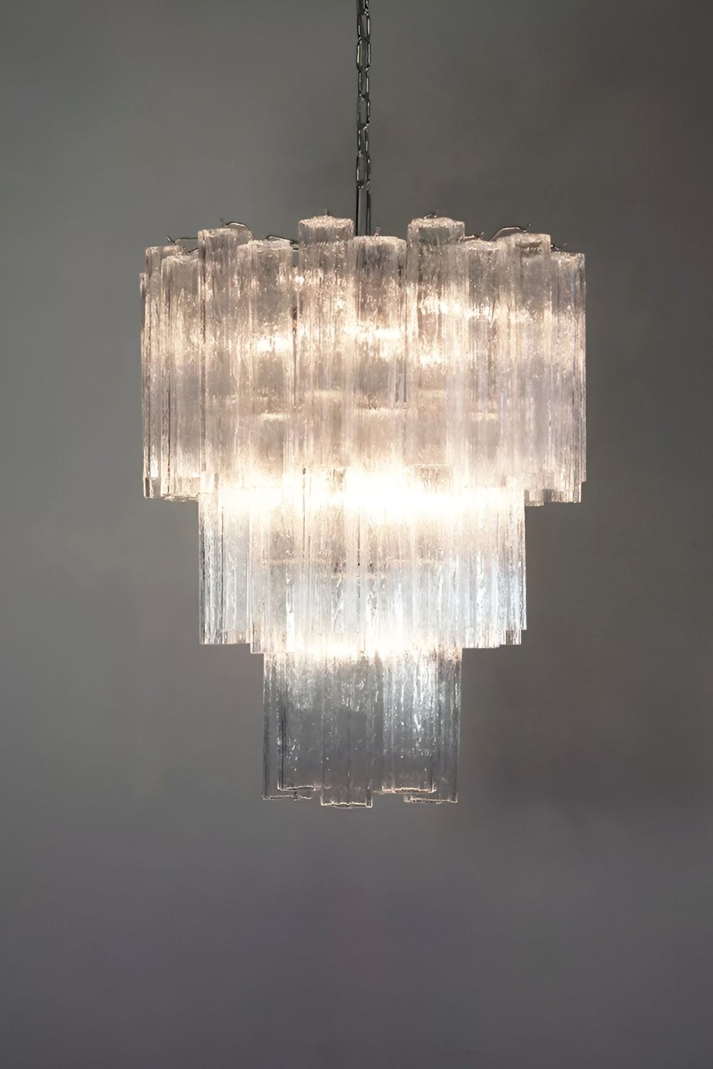 Art Venetian Clear Glass Tube Chandelier - view 6 | vexalamps