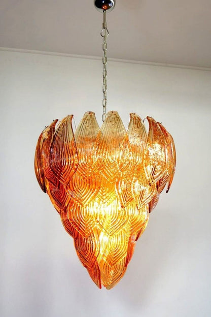 Art Style Amber Felci Glass Chandelier - view 4 | vexalamps