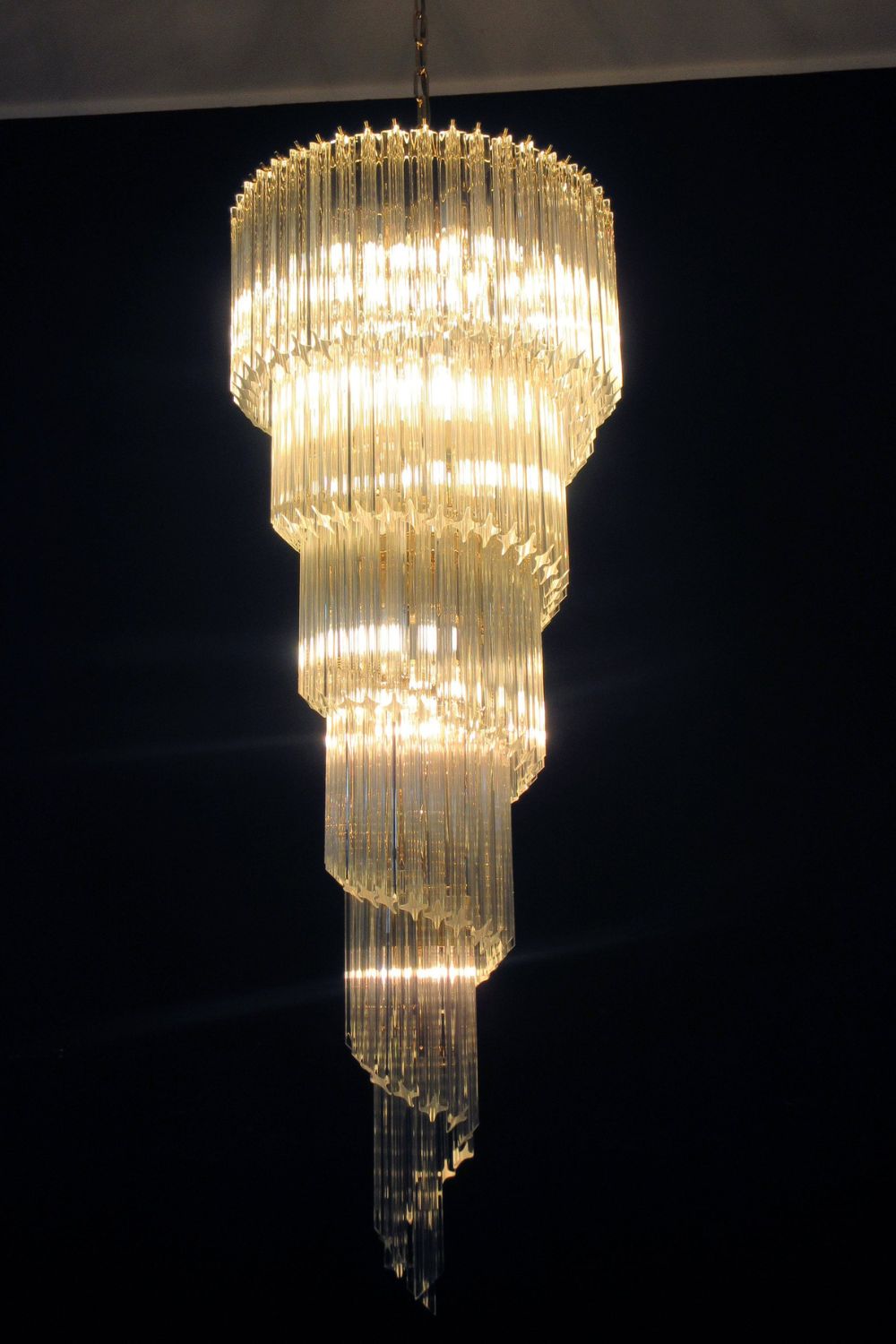 Venini Art Spiral Crystal Chandelier - view 10 | vexalamps