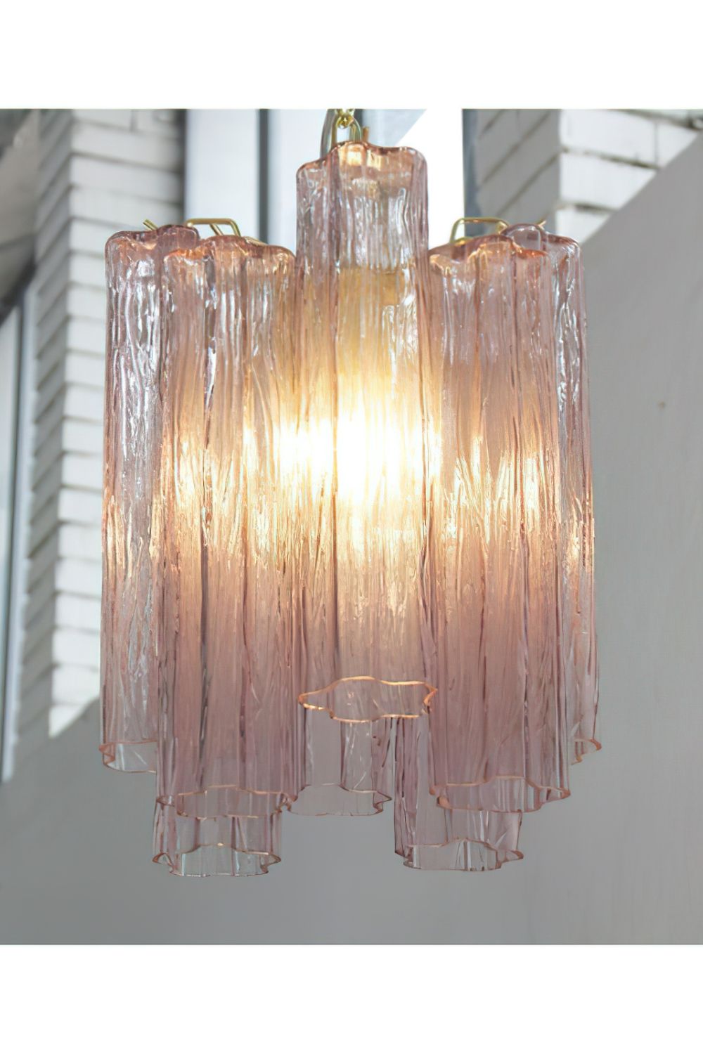 1990s Art Amethyst Glass Chandelier - view 6 | vexalamps