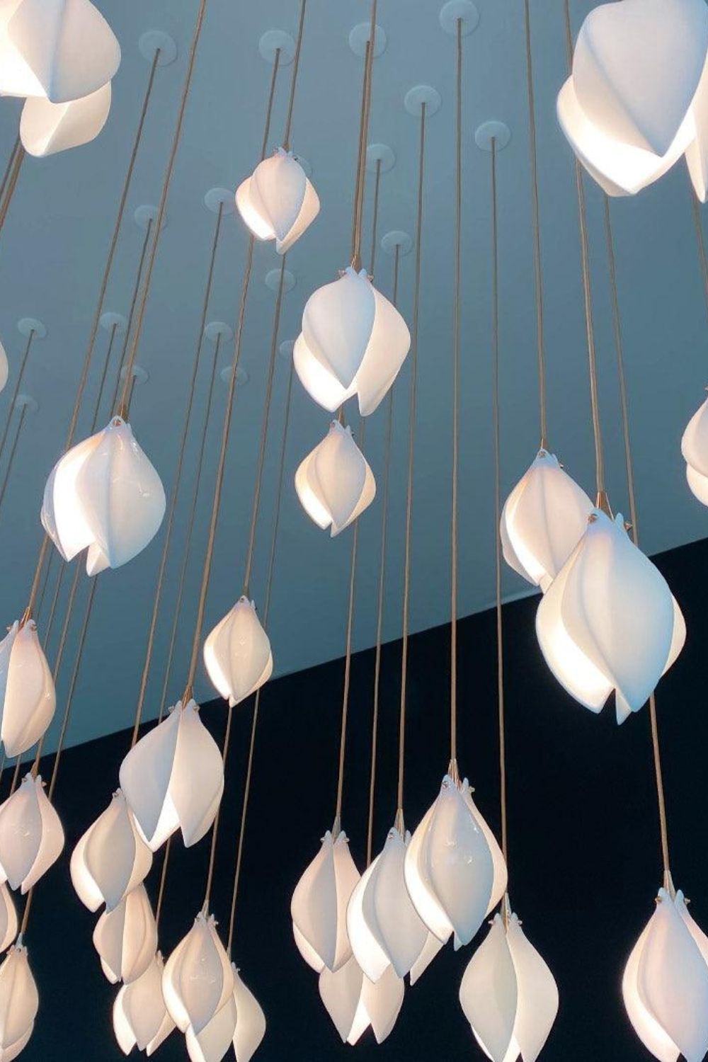 Gold Stem Ceramic Flower Chandelier - view 11 | vexalamps