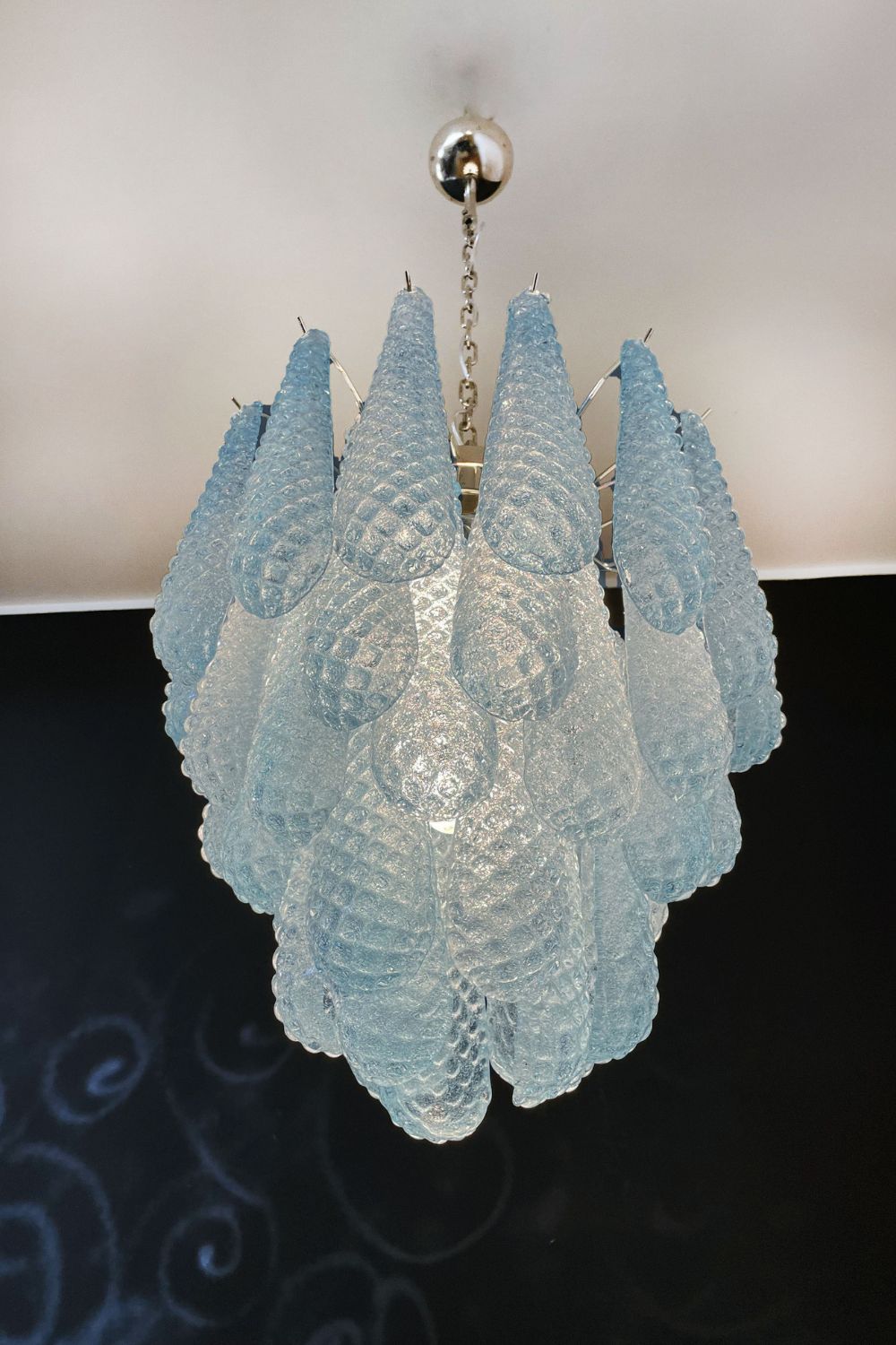 Vintage Italian Blue Art Teardrop Chandelier - view 14 | vexalamps