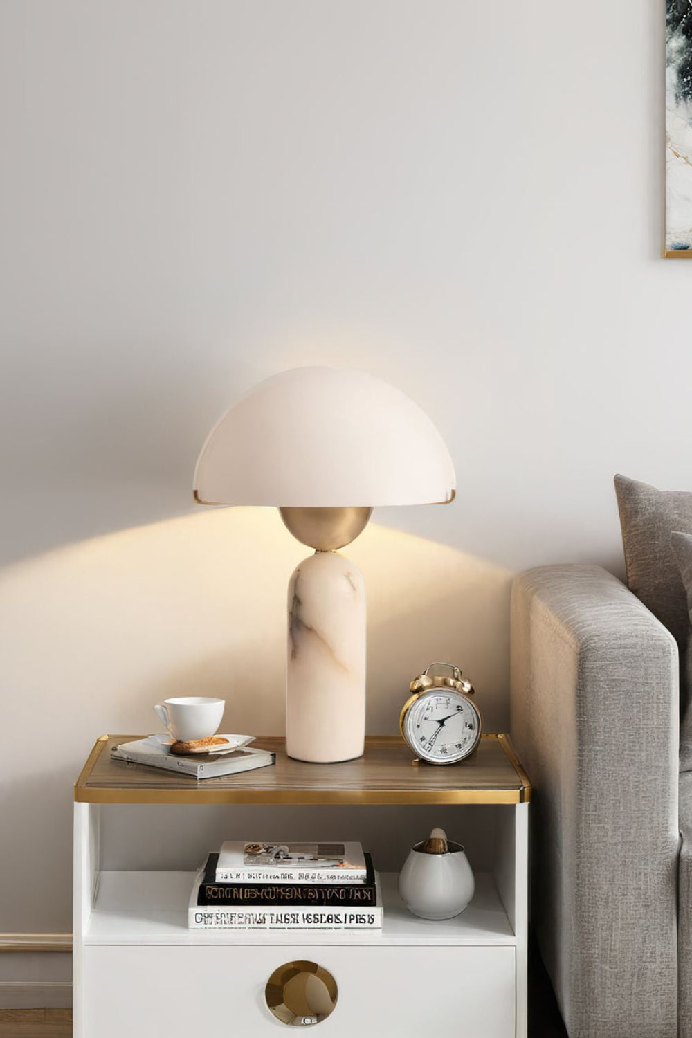 Elegant Sphere Alabaster Table Light - view 6 | vexalamps
