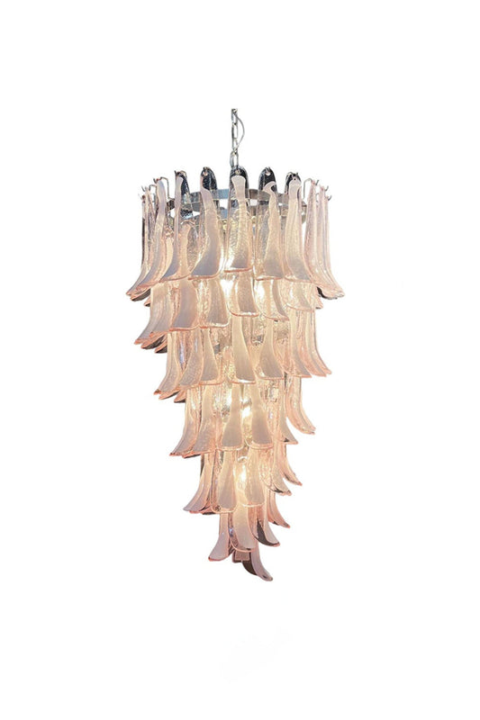 Italian Vintage Pink Spiral Art Chandelier | vexalamps