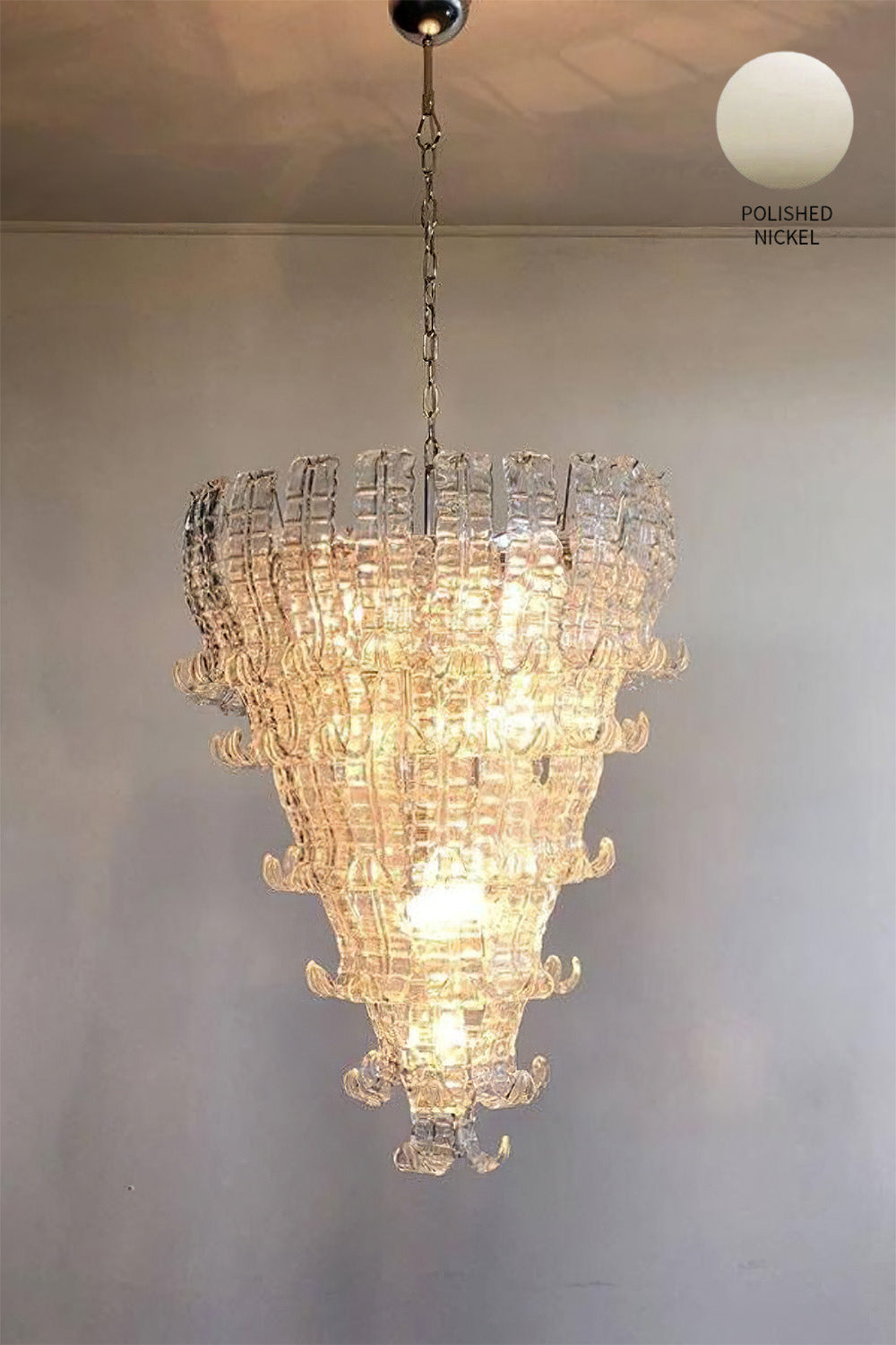 Grand Art Felci Leaf Glass Chandelier - view 11 | vexalamps