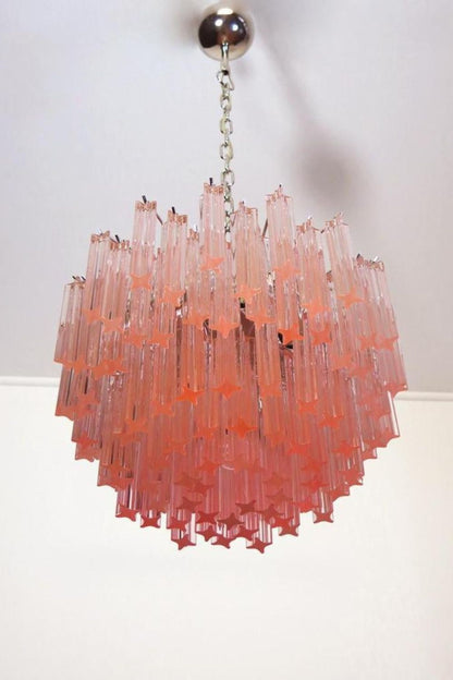 Venetian Pink Crystal Tube Art Chandelier - view 4 | vexalamps