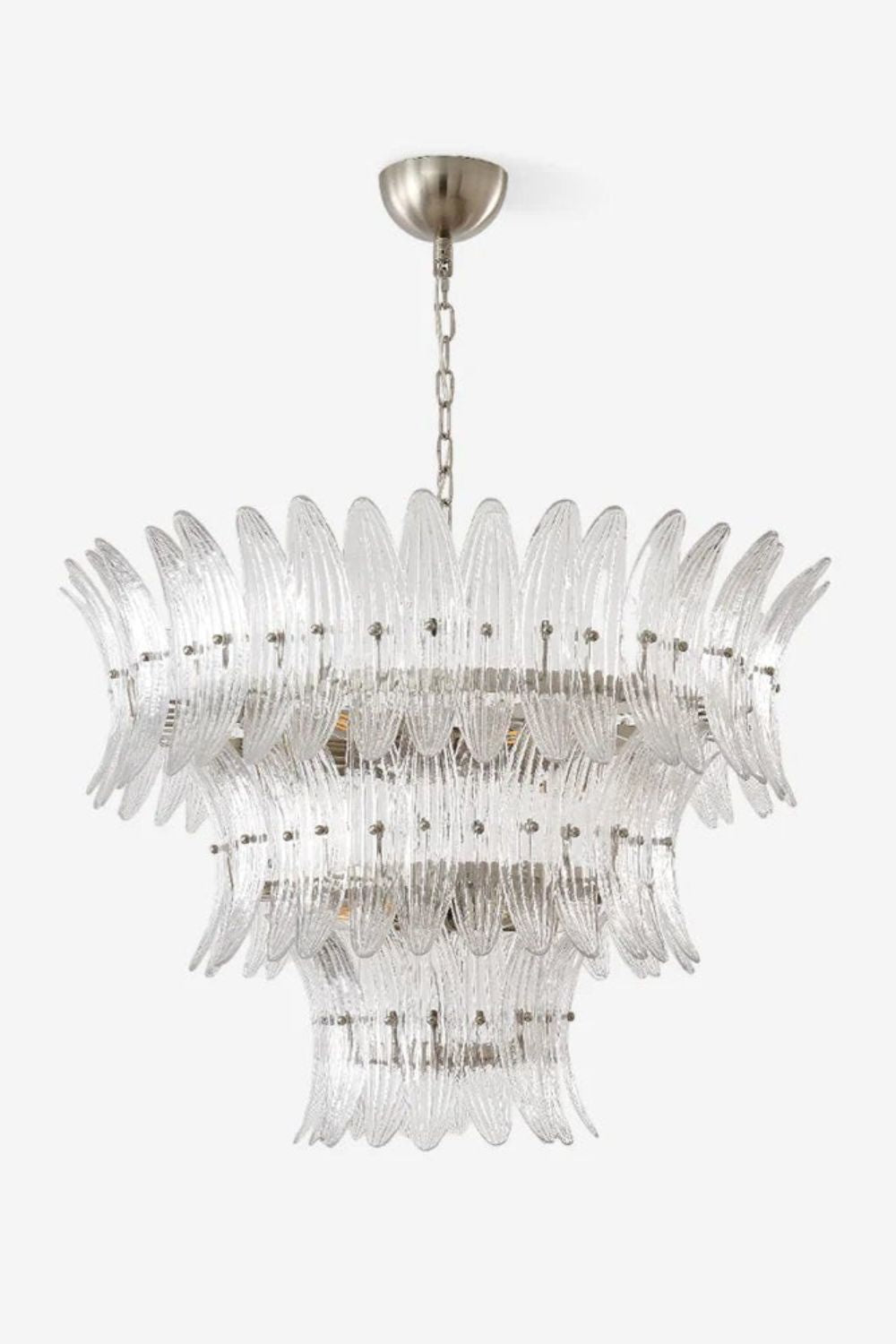 Italian Art Glass Palm Leaf Chandelier - view 4 | vexalamps