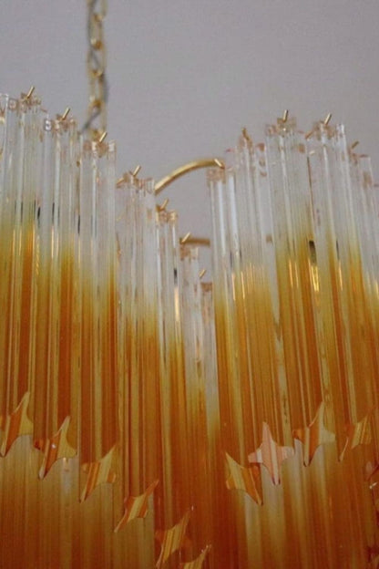Shaded Amber Art Crystal Prism Chandelier - view 11 | vexalamps