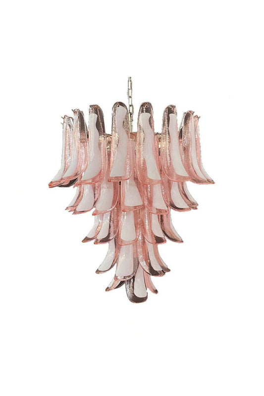 Art Blush Pink Glass Petal Chandelier | vexalamps