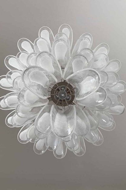 Clear Art Glass Petal Chandelier - view 11 | vexalamps