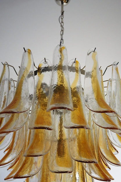 Mazzega Amber Glass Petal Chandelier - view 13 | vexalamps