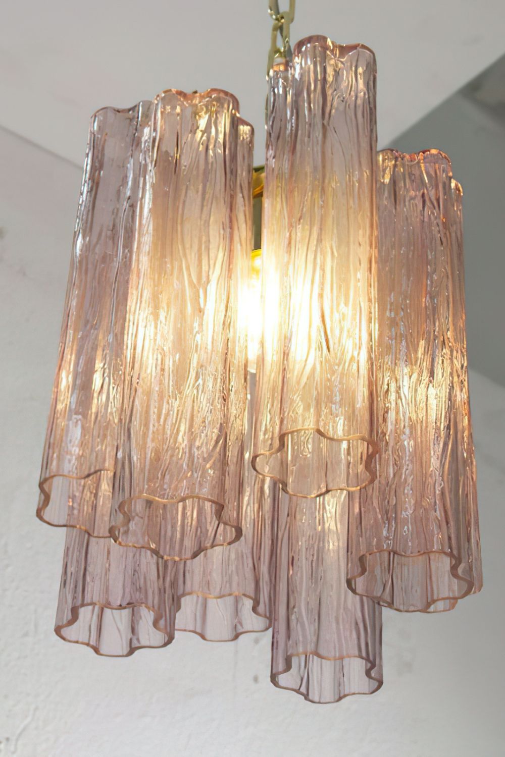 1990s Art Amethyst Glass Chandelier - view 7 | vexalamps