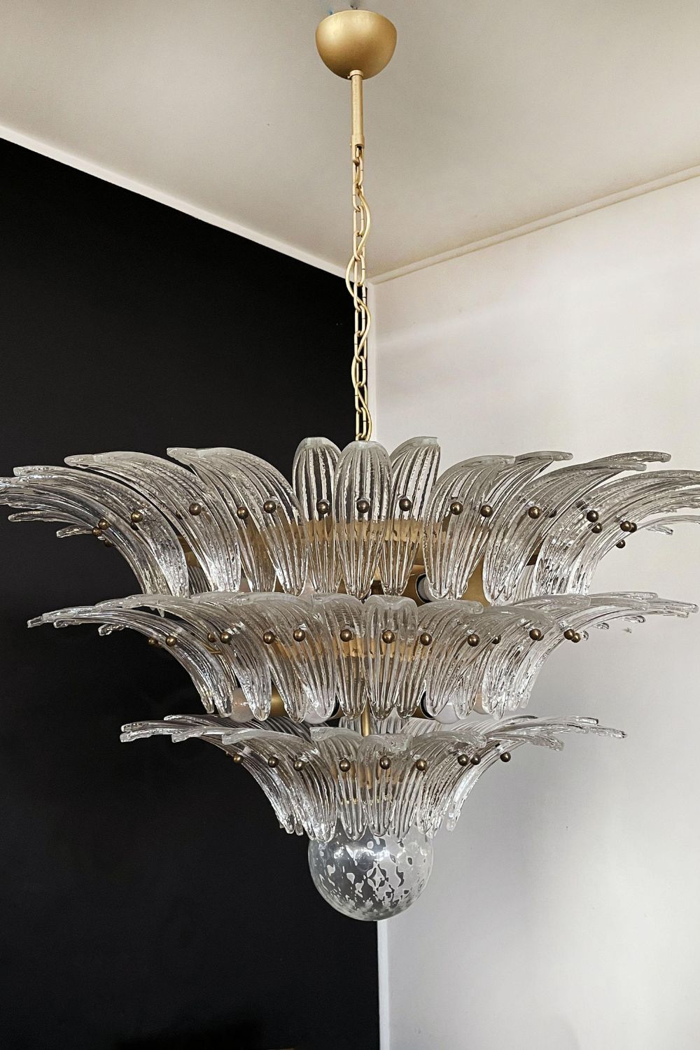 Italian Art Three-Tiered Palmette Chandelier - view 9 | vexalamps