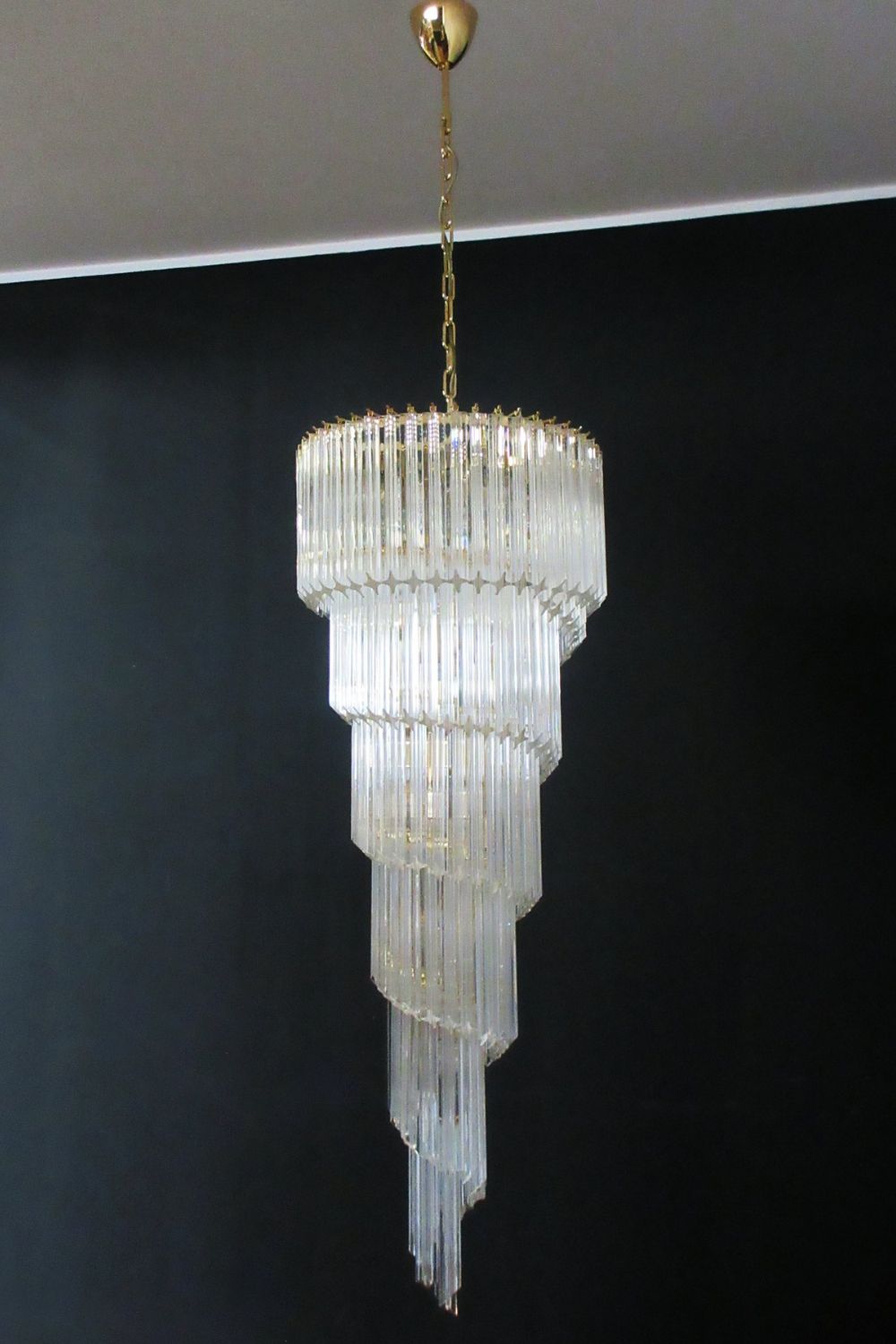 Venini Art Spiral Crystal Chandelier - view 3 | vexalamps