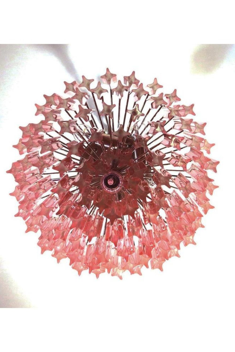 Venetian Pink Crystal Tube Art Chandelier - view 12 | vexalamps