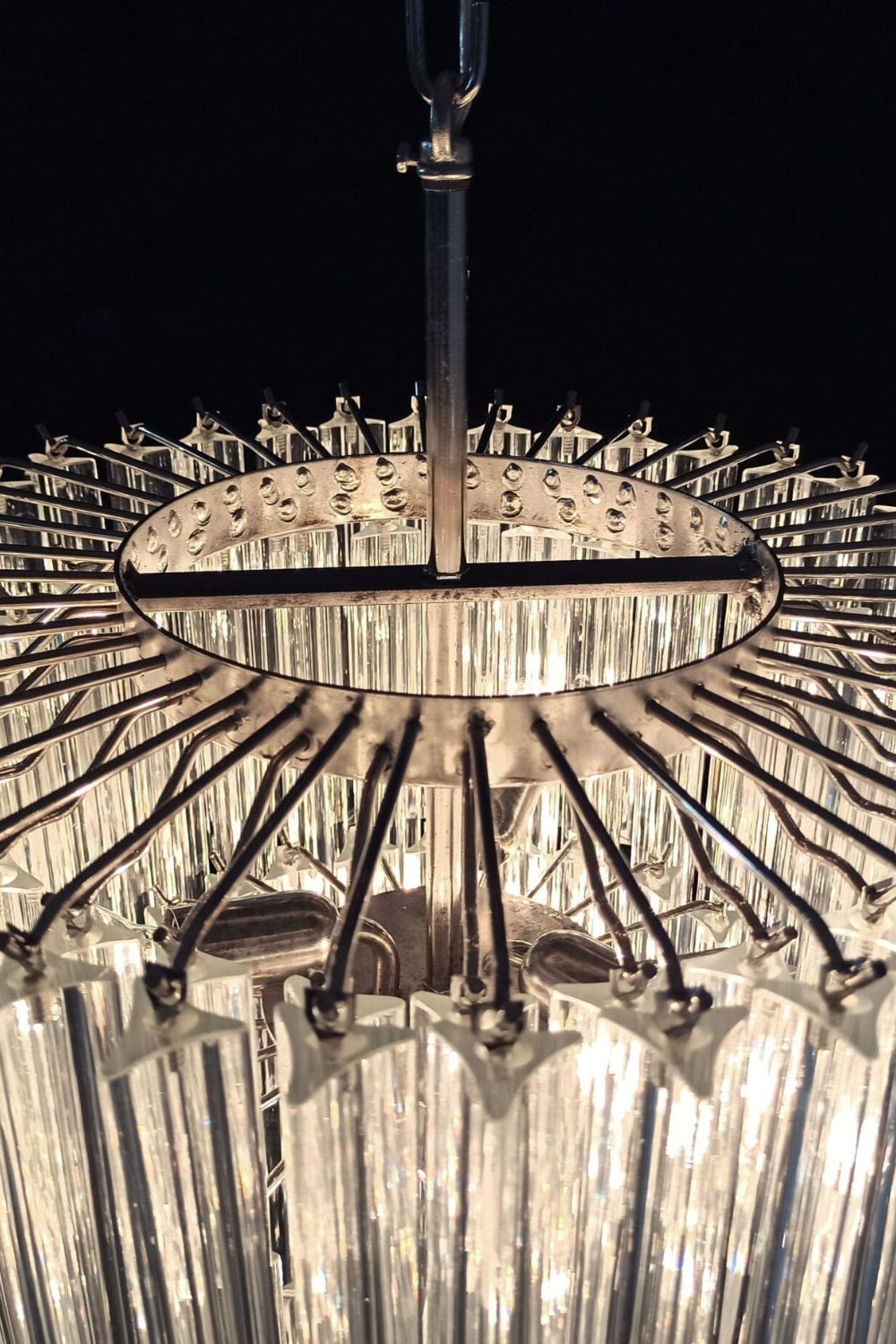 Transparent Art Glass Prism Tiered Chandelier - view 12 | vexalamps